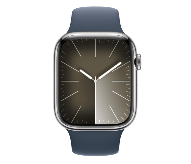 Apple Watch 9 45/Silver Steel/Storm Blue Sport Band S/M LTE - 1180288 - zdjęcie 3